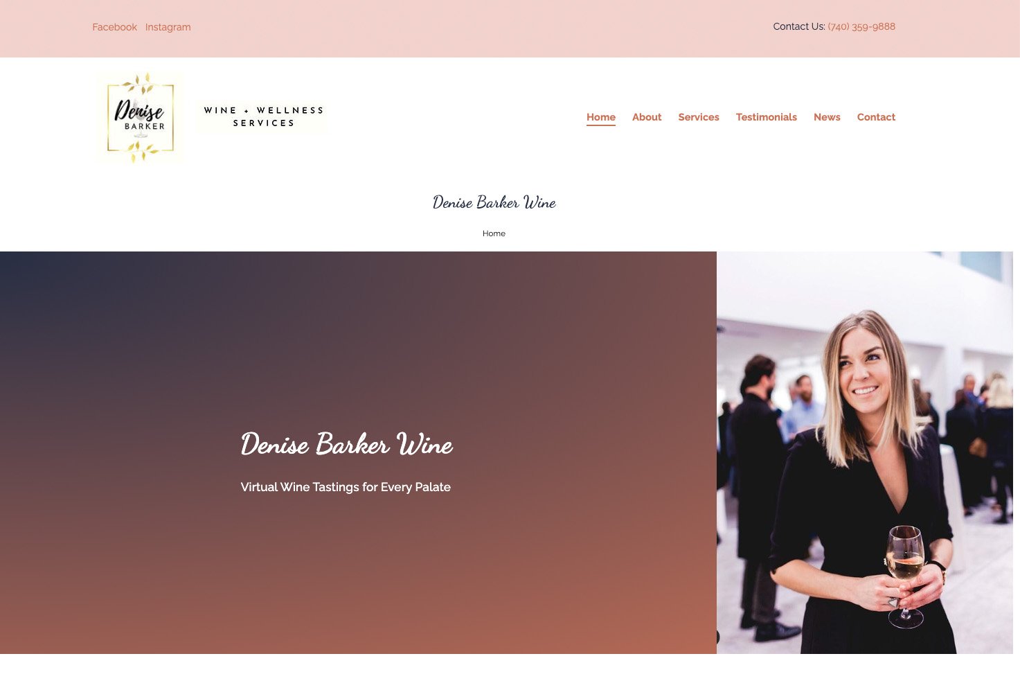 Denise Barker Wine — site screenshot